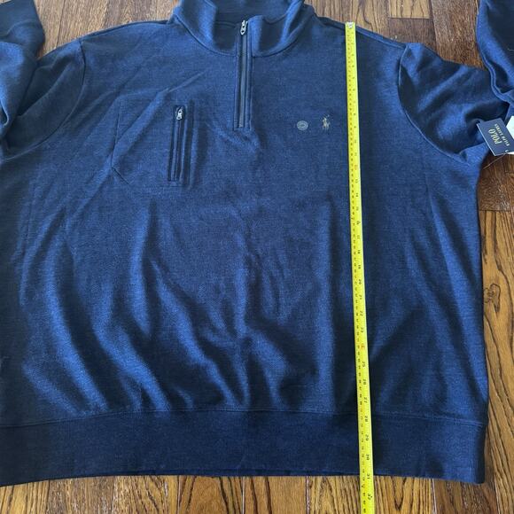 Polo Ralph Lauren Mens 3XB Navy Quarter Zip Pullover Sweater Big & Tall New NWT - Picture 9 of 13